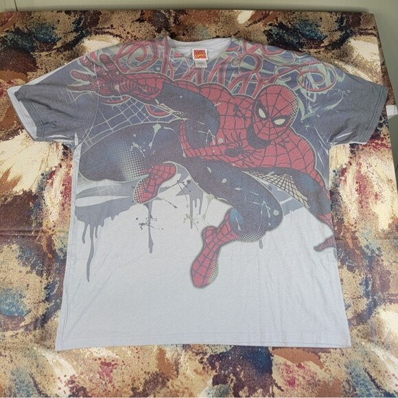 Vintage Spider Man Marvel Shirt AOP All Over Print Comics 2XL RARE 2009 - Picture 1 of 11